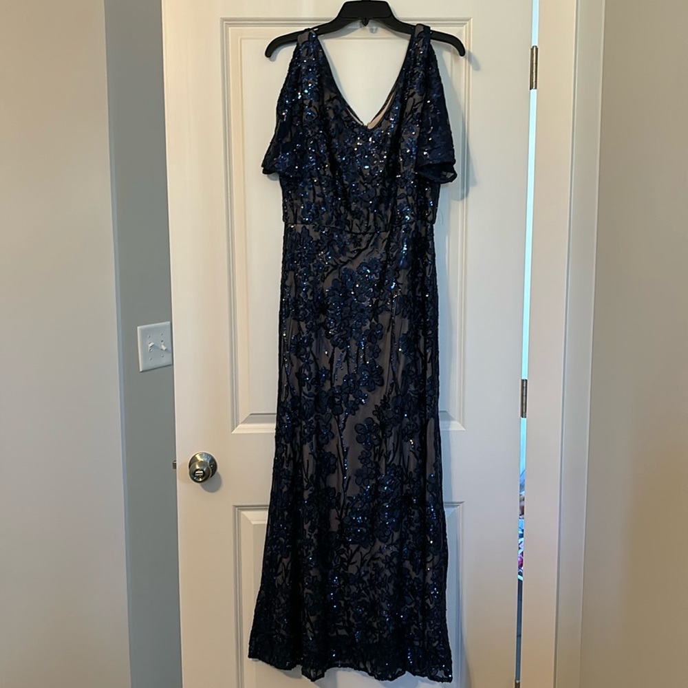 Alex Evenings Navy Sequin Gown
